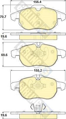 Girling 6116132 - Комплект спирачно феродо, дискови спирачки vvparts.bg