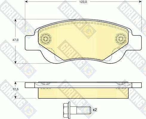 Girling 6116334 - Комплект спирачно феродо, дискови спирачки vvparts.bg