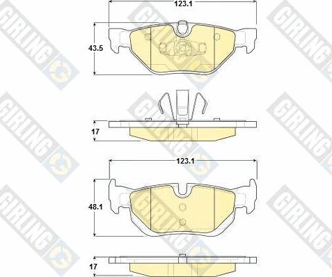 Girling 6116262 - Комплект спирачно феродо, дискови спирачки vvparts.bg