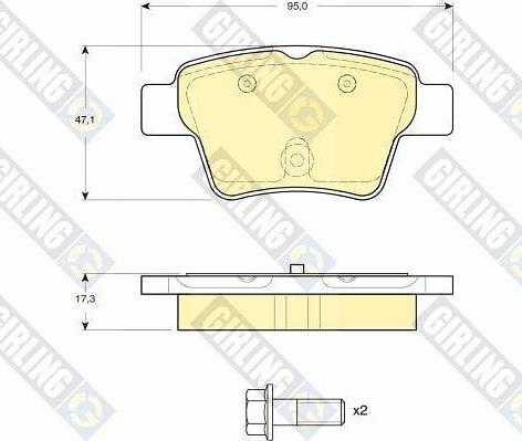 Girling 6116204 - Комплект спирачно феродо, дискови спирачки vvparts.bg