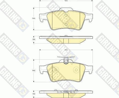 Girling 6116212 - Комплект спирачно феродо, дискови спирачки vvparts.bg