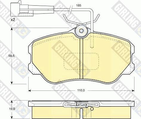 Girling 6110951 - Комплект спирачно феродо, дискови спирачки vvparts.bg