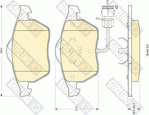 Girling 6110492 - Комплект спирачно феродо, дискови спирачки vvparts.bg