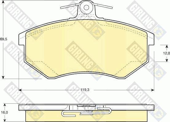 Girling 6110481 - Комплект спирачно феродо, дискови спирачки vvparts.bg