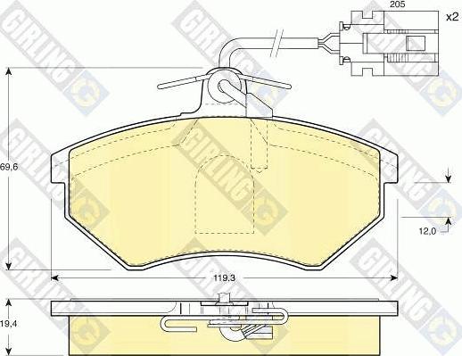 Girling 6110571 - Комплект спирачно феродо, дискови спирачки vvparts.bg