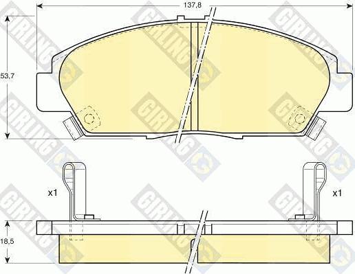 Girling 6110619 - Комплект спирачно феродо, дискови спирачки vvparts.bg