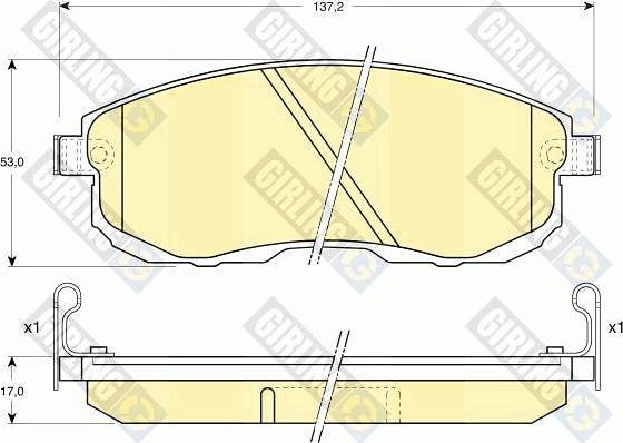 Girling 6110039 - Комплект спирачно феродо, дискови спирачки vvparts.bg