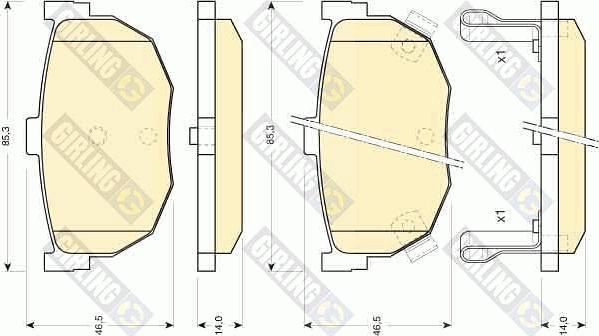 Girling 6110109 - Комплект спирачно феродо, дискови спирачки vvparts.bg