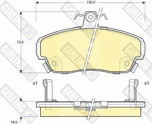 Girling 6110831 - Комплект спирачно феродо, дискови спирачки vvparts.bg