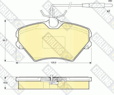 Girling 6110871 - Комплект спирачно феродо, дискови спирачки vvparts.bg