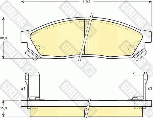 Girling 6110389 - Комплект спирачно феродо, дискови спирачки vvparts.bg