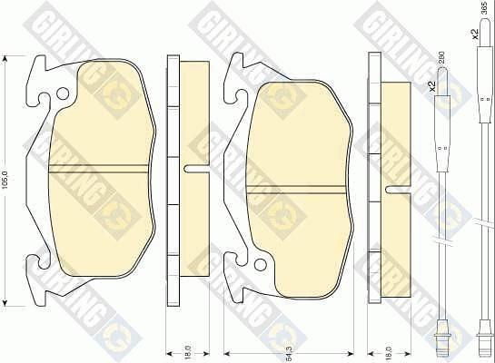 Girling 6110333 - Комплект спирачно феродо, дискови спирачки vvparts.bg