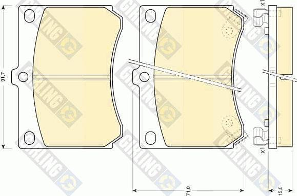 Girling 6110299 - Комплект спирачно феродо, дискови спирачки vvparts.bg