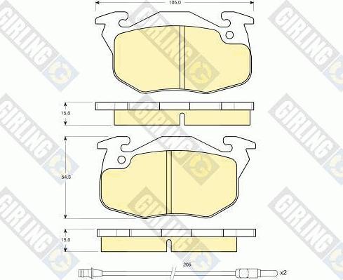 Girling 6110793 - Комплект спирачно феродо, дискови спирачки vvparts.bg