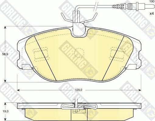 Girling 6111481 - Комплект спирачно феродо, дискови спирачки vvparts.bg