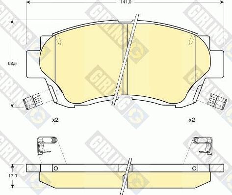 Girling 6111429 - Комплект спирачно феродо, дискови спирачки vvparts.bg