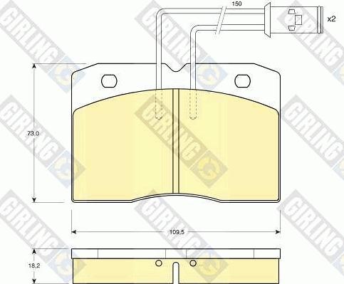 Girling 6111529 - Комплект спирачно феродо, дискови спирачки vvparts.bg