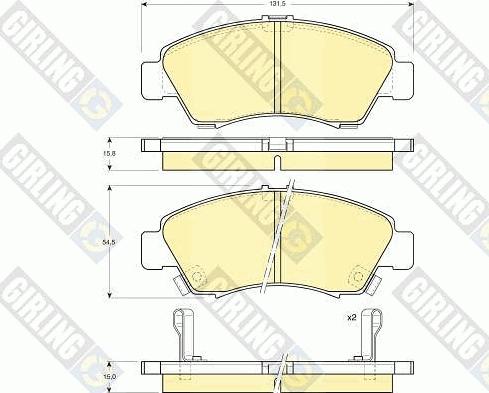 Girling 6111649 - Комплект спирачно феродо, дискови спирачки vvparts.bg