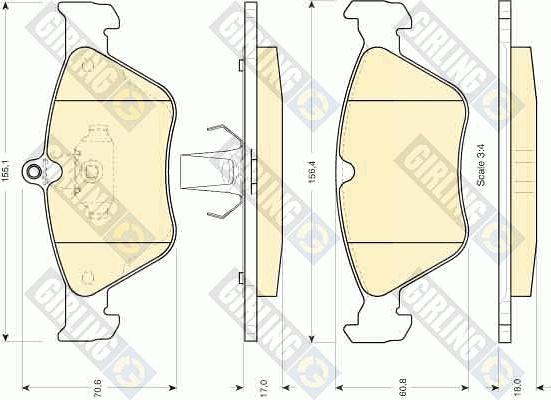 Girling 6111662 - Комплект спирачно феродо, дискови спирачки vvparts.bg