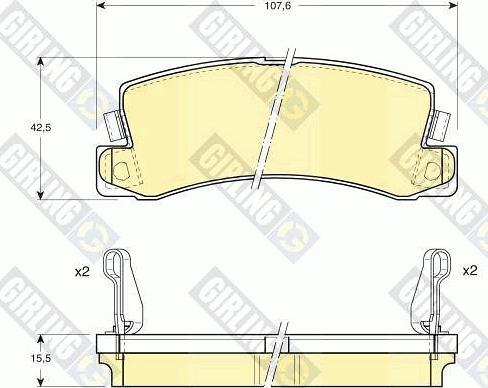 Girling 6111689 - Комплект спирачно феродо, дискови спирачки vvparts.bg