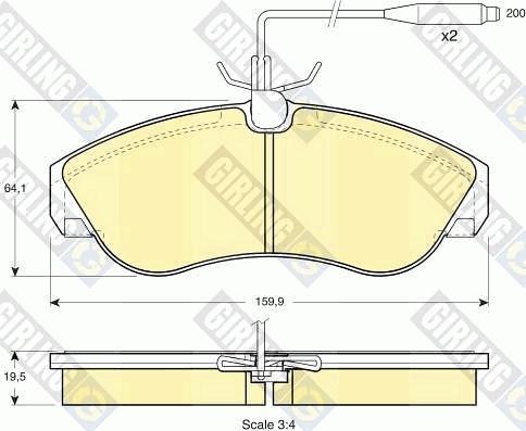 Girling 6111061 - Комплект спирачно феродо, дискови спирачки vvparts.bg