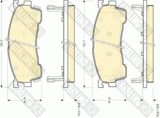 Girling 6111399 - Комплект спирачно феродо, дискови спирачки vvparts.bg