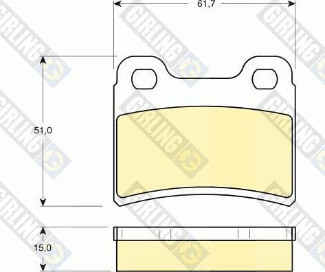 Girling 6111242 - Комплект спирачно феродо, дискови спирачки vvparts.bg