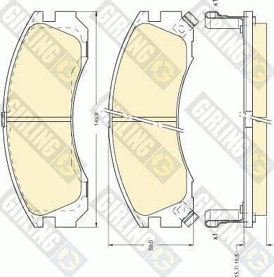 Girling 6111269 - Комплект спирачно феродо, дискови спирачки vvparts.bg