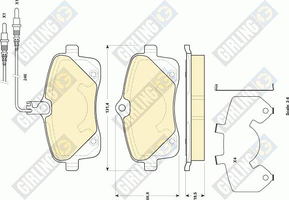 Girling 6118951 - Комплект спирачно феродо, дискови спирачки vvparts.bg