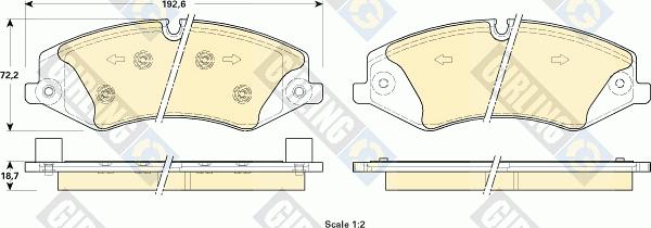 Girling 6118981 - Комплект спирачно феродо, дискови спирачки vvparts.bg