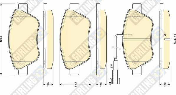 Girling 6118534 - Комплект спирачно феродо, дискови спирачки vvparts.bg