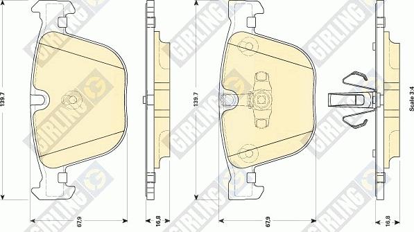 Girling 6118572 - Комплект спирачно феродо, дискови спирачки vvparts.bg