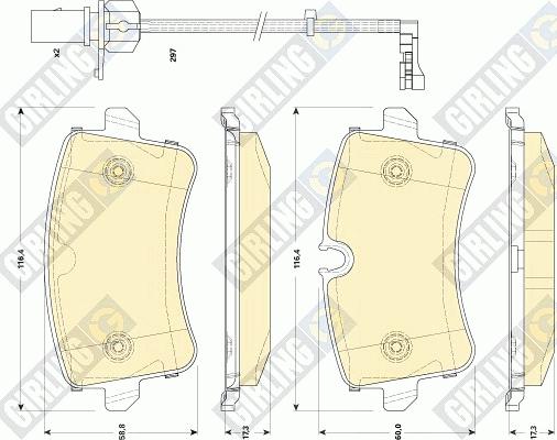 Girling 6118661 - Комплект спирачно феродо, дискови спирачки vvparts.bg