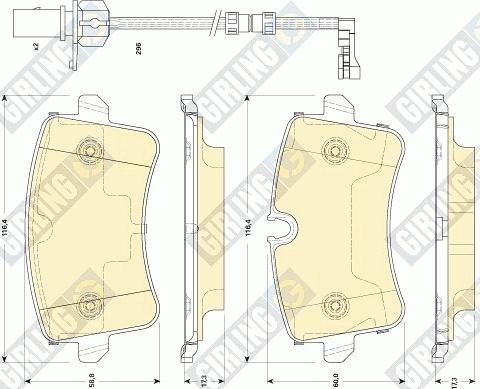 Girling 6118671 - Комплект спирачно феродо, дискови спирачки vvparts.bg