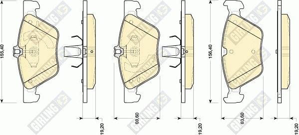 Girling 6118152 - Комплект спирачно феродо, дискови спирачки vvparts.bg