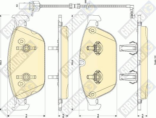 Girling 6118842 - Комплект спирачно феродо, дискови спирачки vvparts.bg