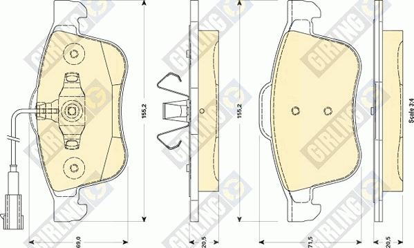 Girling 6118802 - Комплект спирачно феродо, дискови спирачки vvparts.bg