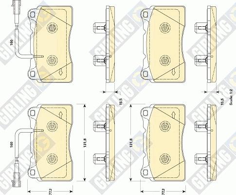 Girling 6118889 - Комплект спирачно феродо, дискови спирачки vvparts.bg