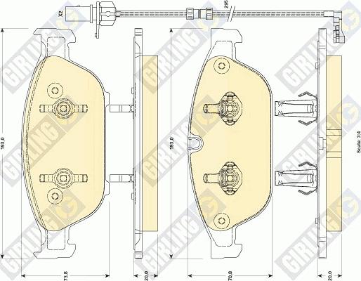 Girling 6118832 - Комплект спирачно феродо, дискови спирачки vvparts.bg