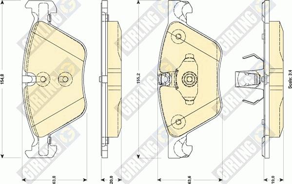 Girling 6118822 - Комплект спирачно феродо, дискови спирачки vvparts.bg