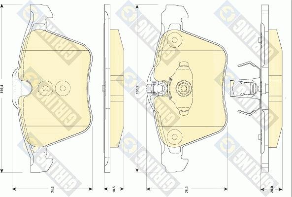 Girling 6118352 - Комплект спирачно феродо, дискови спирачки vvparts.bg