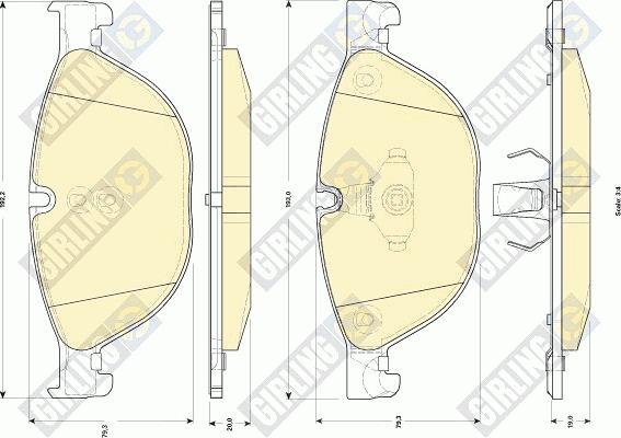 Girling 6118382 - Комплект спирачно феродо, дискови спирачки vvparts.bg