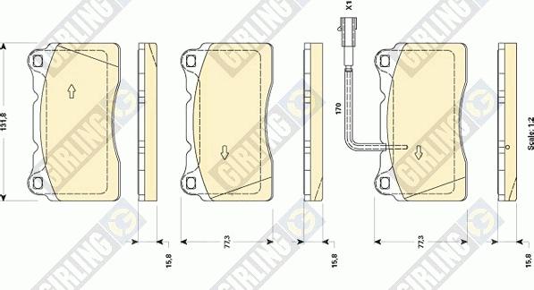 Girling 6118719 - Комплект спирачно феродо, дискови спирачки vvparts.bg