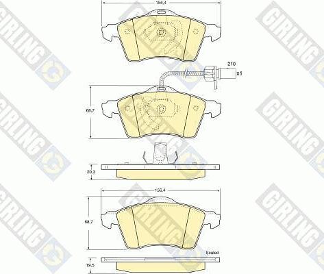 Girling 6113912 - Комплект спирачно феродо, дискови спирачки vvparts.bg