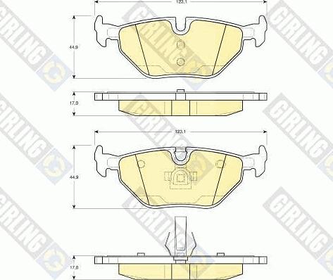 Girling 6113442 - Комплект спирачно феродо, дискови спирачки vvparts.bg