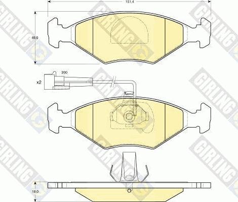 Girling 6113402 - Комплект спирачно феродо, дискови спирачки vvparts.bg