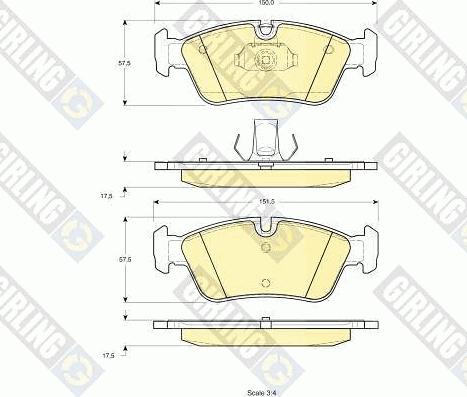 Girling 6113482 - Комплект спирачно феродо, дискови спирачки vvparts.bg