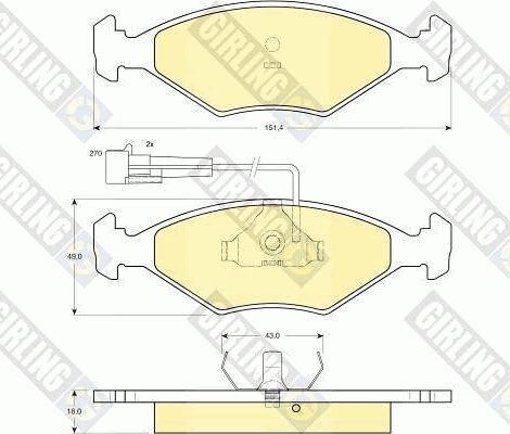 Girling 6113472 - Комплект спирачно феродо, дискови спирачки vvparts.bg