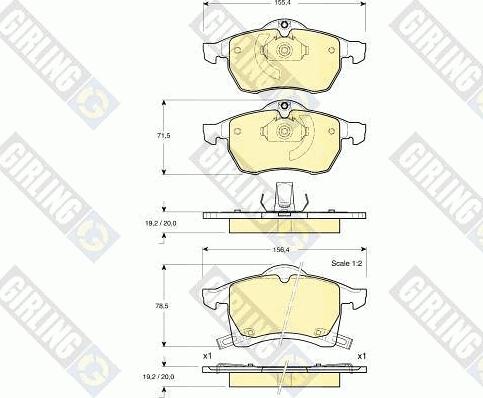 Girling 6113502 - Комплект спирачно феродо, дискови спирачки vvparts.bg