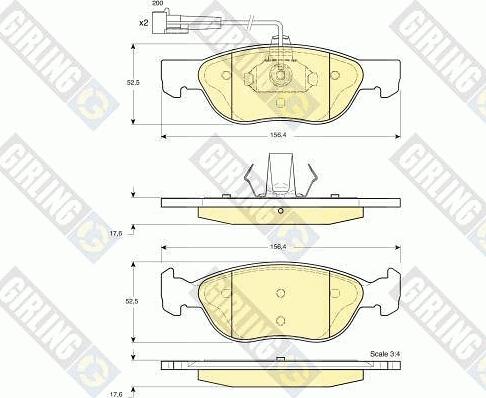 Girling 6113642 - Комплект спирачно феродо, дискови спирачки vvparts.bg